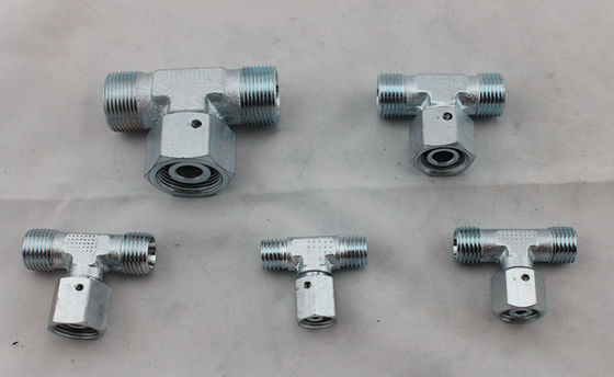 Tipo métrico colocaciones hidráulicas de la mordedura del hilo de la camiseta de la rama del adaptador del tubo con la serie L de la nuez del eslabón giratorio